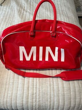Mini Cooper Red Patent Weekend Bag